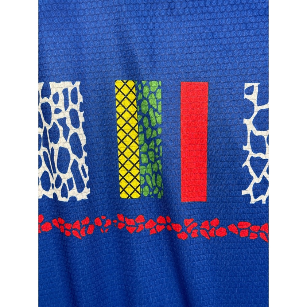 4ucycling Mens Short Sleeve Cycling Jersey Blue Geometric Animal Print Large NWT - Picture 8 of 8